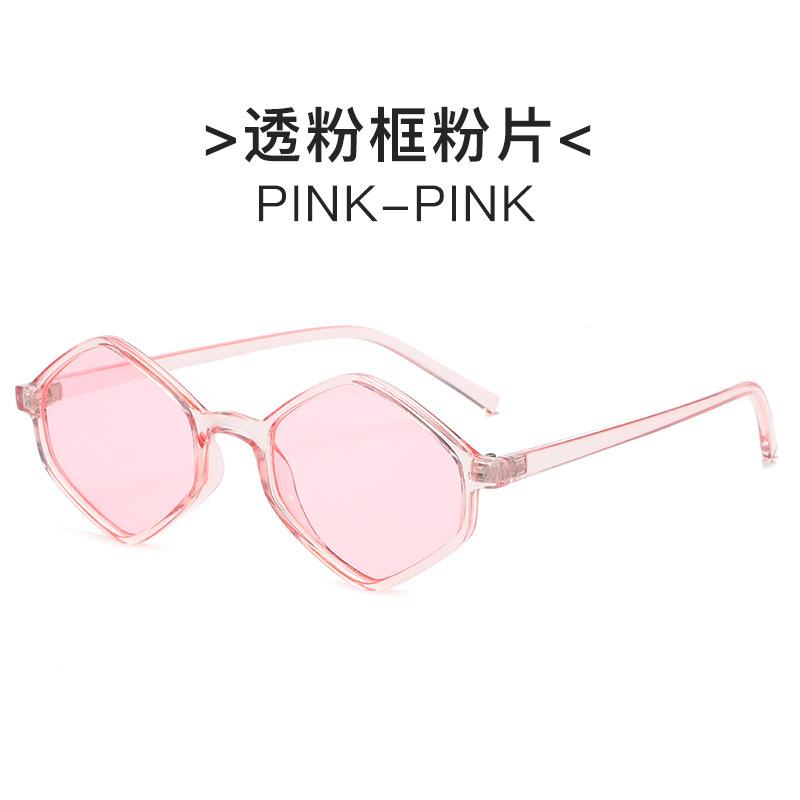 New Fashion Sunglasses Women Rhombus Clear Blue Sun Glasses Irregular Vintage Small Frame Goggle Uv400 Oculos Gafas De So