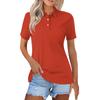 Women's Fashion Casual Lapel Short Sleeve Solid Color Shirt Women's Button Up Tops