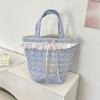 Korean Style Bucket Bag Sweet Fresh Lace Lunch Bag Portable Bowknot Handbag  Student