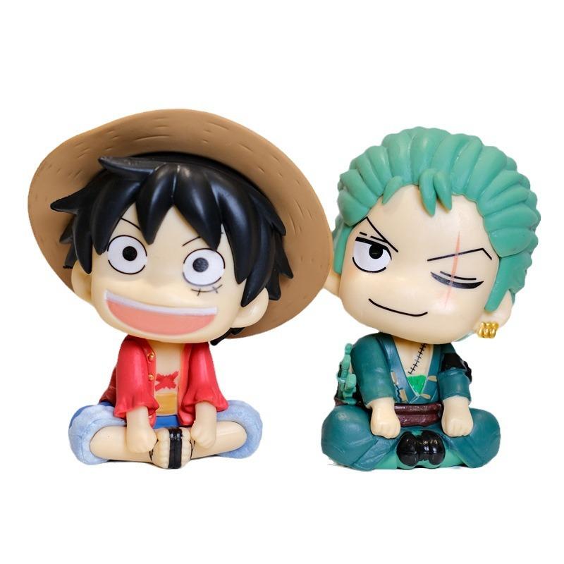 Аниме One Piece Луффи Зоро Мультяшная Фигурка ПВХ Модель Кавайная Настольная Украшение Детские Игрушки Подарки