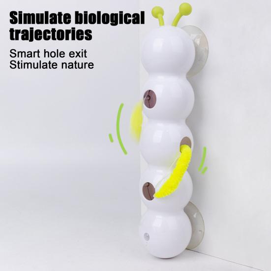 Игрушка-червяк Smart Motion для кошек, живущих в помещении. Интерактивная игрушка-вертушка для кошек с дизайном «Гусеница» для установки на стену, дверь, окно.