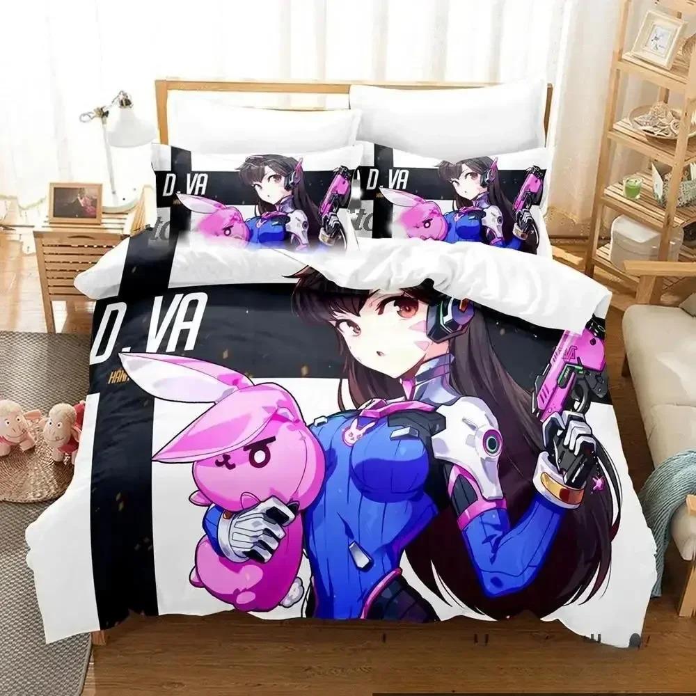 Новый Аниме D.va Overwatch Комплект Постельного Белья Для Спальни Мягкие Современные Покрывала Удобные Детские Подростковые Мягкое Пододеяльник Удобный Чехол для Одеяла И