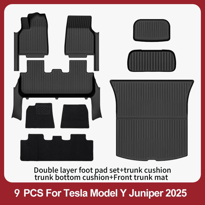 Floor Mats For 2025-2026 Tesla Model Y Juniper Premium/Performance TPE Floor Liner& Accessories Full-Door Sill Protective Cover