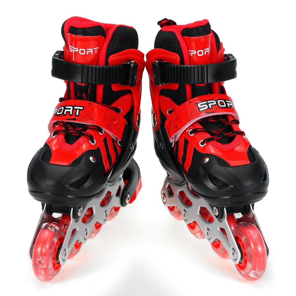 Светящиеся детские роликовые коньки со вспышкой для мальчиков и девочек, размеры S/M/L, Рождественский подарок для детей, удобные дышащие
