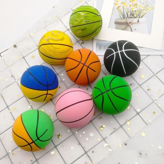 Mini Basketball Eco-friendly Non-inflatable Wear Resistant Ultra-high Elastic Toy Rubber Small Ball Toy for Children