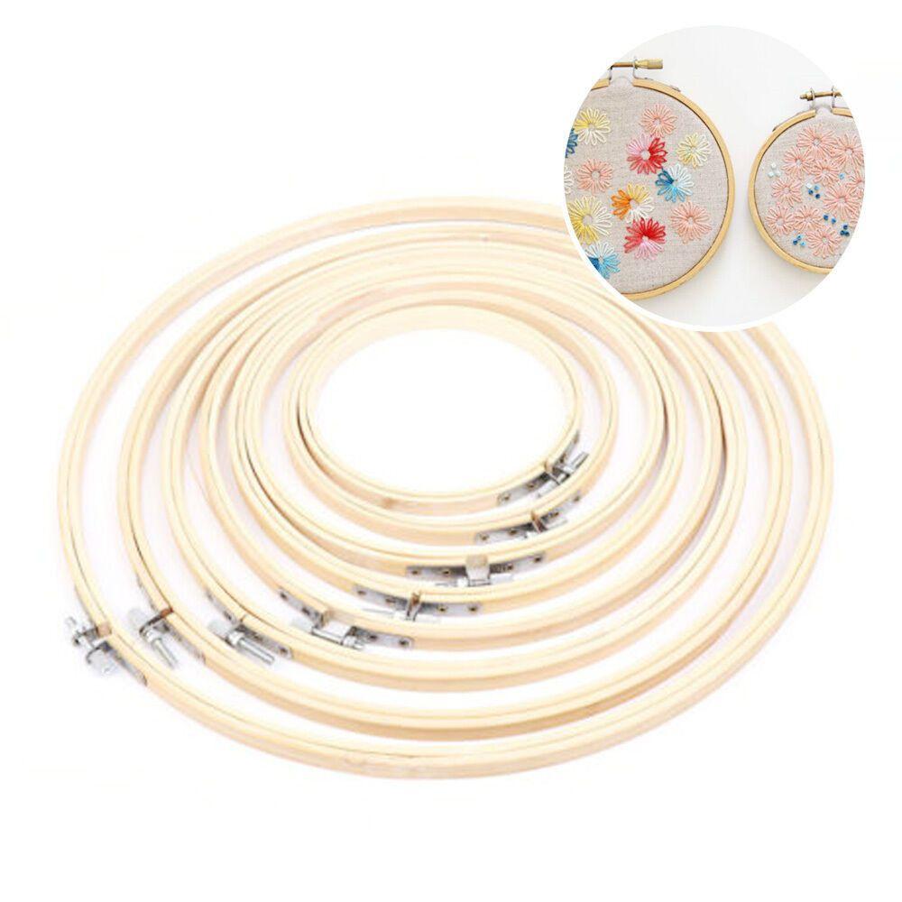 Fashion Handmade Bamboo Sewing Tools Embroidery Hoop Round Loop Cross Stitch Frame