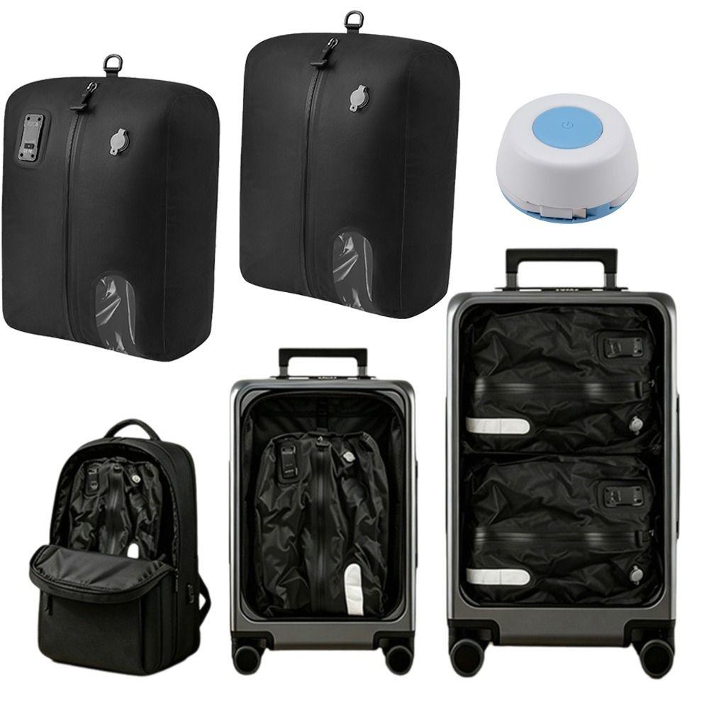 Reusable Vacuum Compression Bag Built-in Pump Vacuum Sealed Pouch Carry-On Luggage