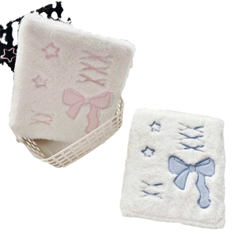 Оригинальный плюшевый альбом для открыток и фото в стиле балетного банта формата А6 - внутренние страницы с отрывными листами для хранения небольших карточек