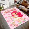 Princess Strawberry Design Area Rug Personalized Name- Non-Slip, Soft & Cozy Floor Mat for Living Room, Office - Indoor/Outdoor Carpet