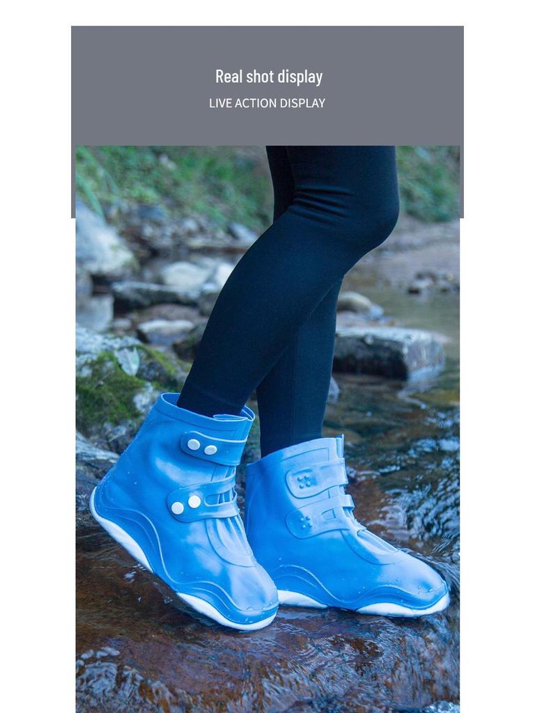 Силиконовые водонепроницаемые нескользящие бахилы для взрослых и детей: Противообрастающие, Плотные, Износостойкие, Портативные, Легко надеваются/снимаются Чехлы для дождевых сапог