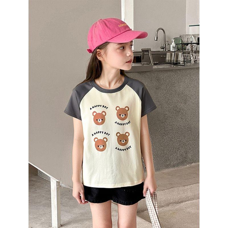 Brand Foreign Trade Children's Clothing Korean Style 2026 Summer New Cartoon Short-Sleeve T-Shirt Baby Clothes Pure Cotton Print