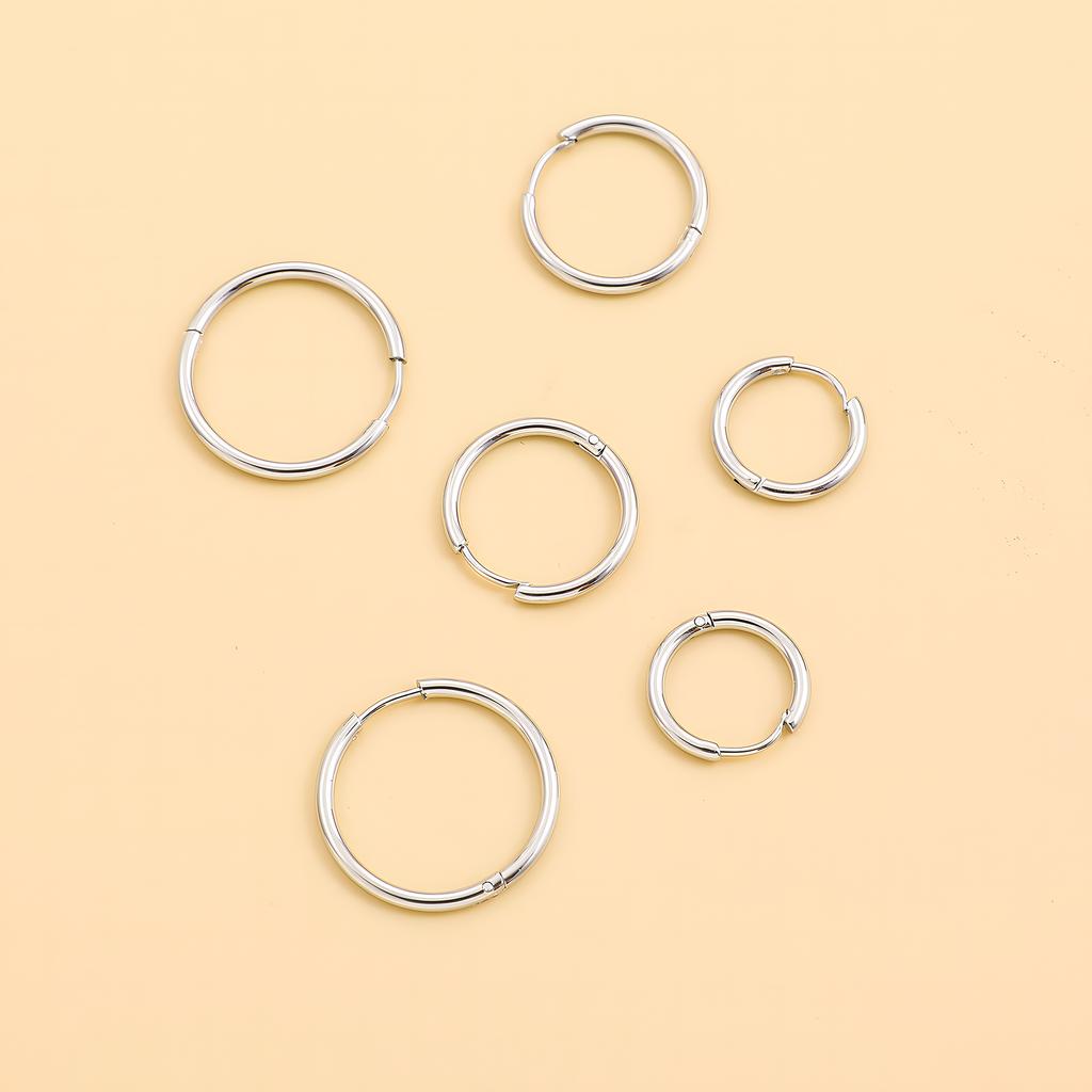4 пары 8/10/12/14 мм круглые серьги-кольца из нержавеющей стали для женщин золотого цвета крошечные спиральные обручи кольцо-петля для пирсинга ушей