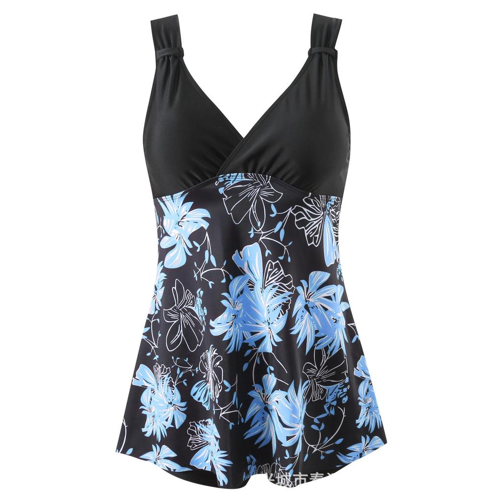 2025 Women's Plus Size Striped Boxer Tankini Swimsuit