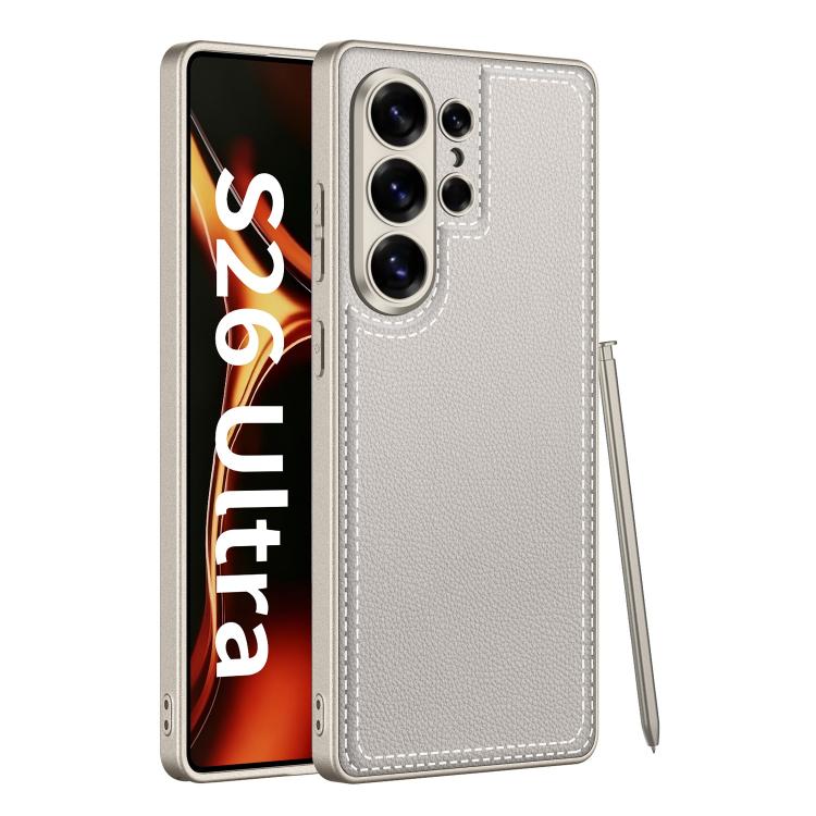 GKK Metal Paint Skin Feel Leather Stitching Phone Case