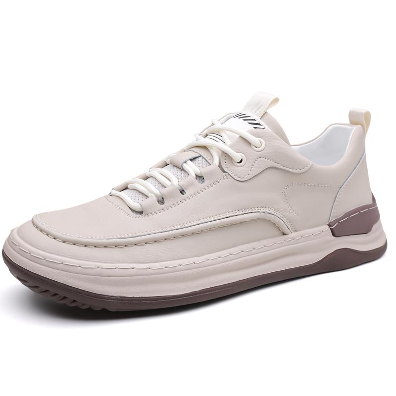 Fashion Non-Slip Basic Shoes for Men Outdoor Casual Leather Shoes British Style Male Treking Footwear Hot Sale Trainers Travel Sneakers