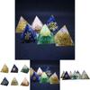 Stunning Orgonite Pyramid Featuring Vibrant Natural Crystal Macadam For Reiki Healing