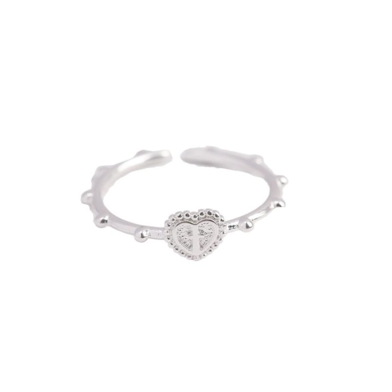 ANENJERY Кольцо в форме креста с изображением сердца для женщин, новая мода, регулируемое кольцо, вечерние украшения, подарки на день рождения