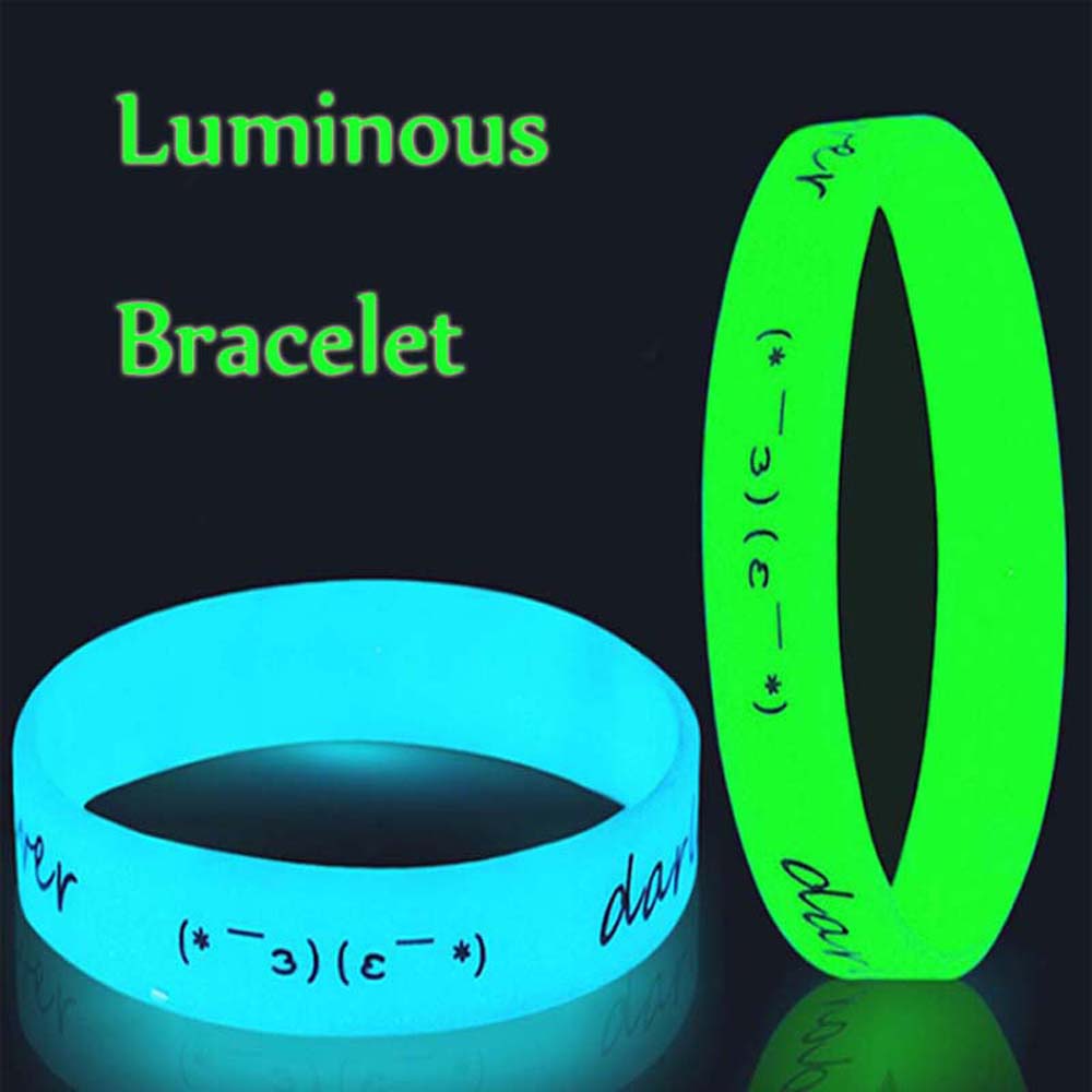1/5/10pcs Party Glow In The Dark Shine Rubber Bangle Silicone Bracelet Luminous Wristband Silica Gel