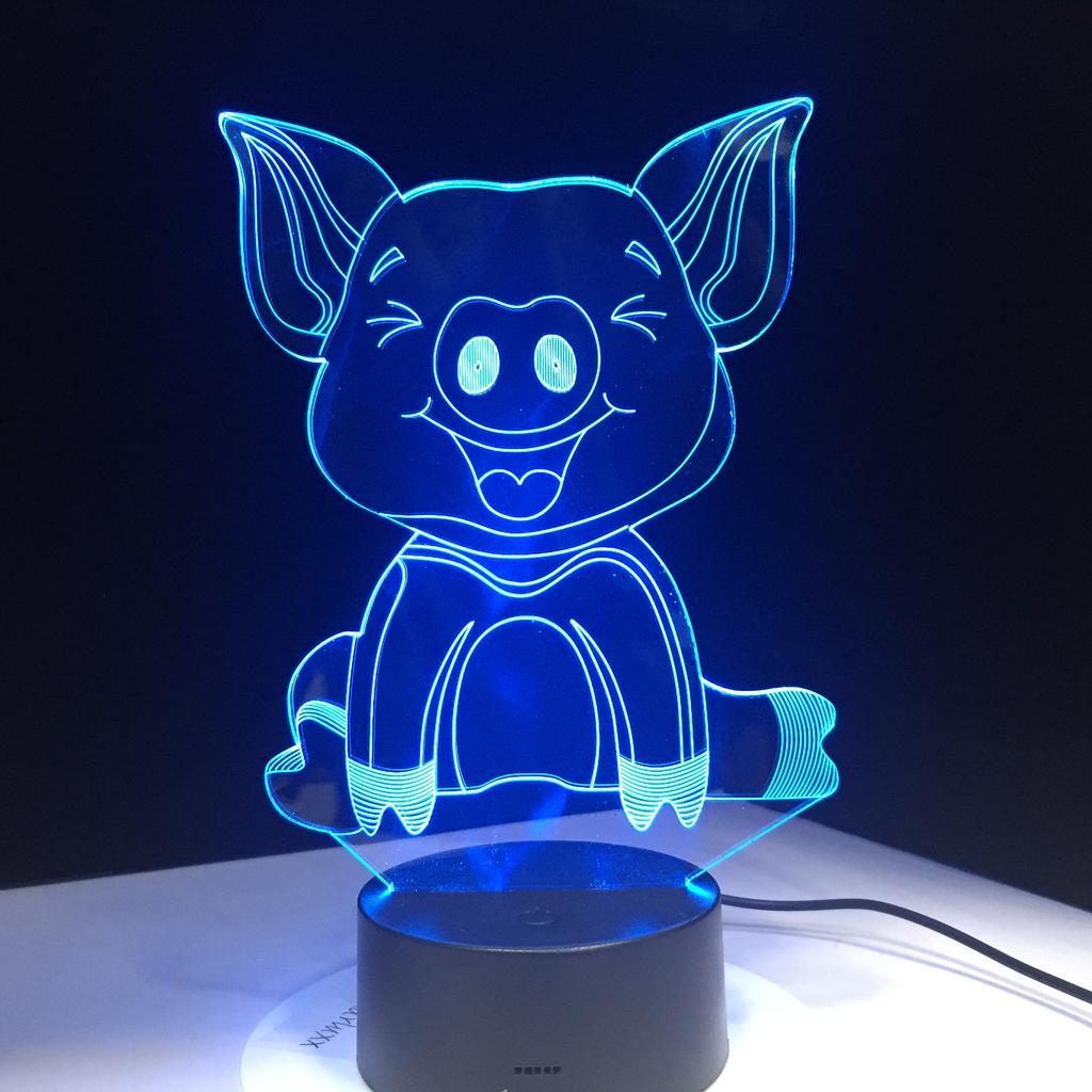 Factory Dropshipping ODM Rechargeable Touch Switch Dog Arylic Panel Box Table Night Lamp 16 Colors Change 3D LED Light