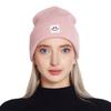 Women's Fashion Smiley Face Logo Hat Solid Color Knitted Hat Casual Outdoor Warm Beanie Men's Winter Hat