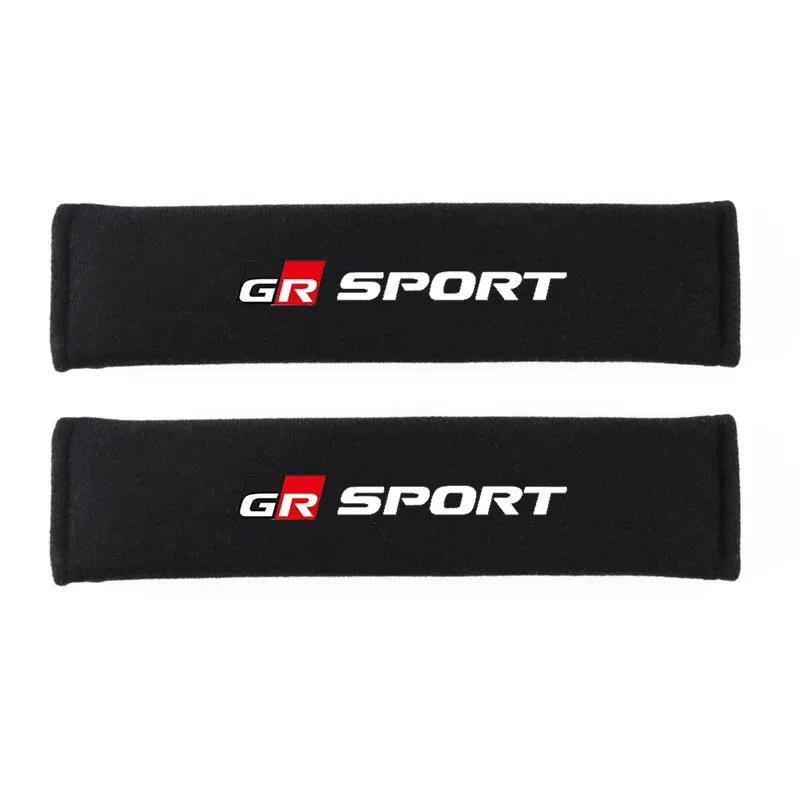 Fashionable Style 2Pcs Car Seat Belt Sleeve Cover Set for GR Sport Gazoo Racing Supra 86 RAV4 C-HR Auto Seatbelt Accessories