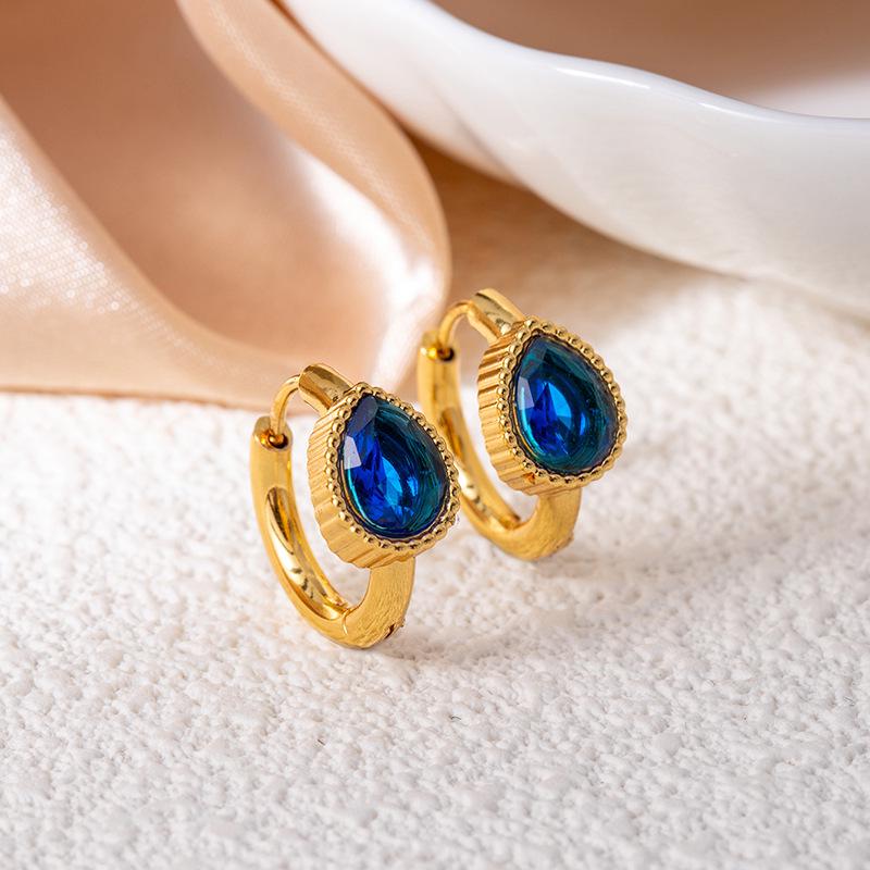 Высококачественные серьги-звезды из нержавеющей стали с винтажными изумрудами и цирконами