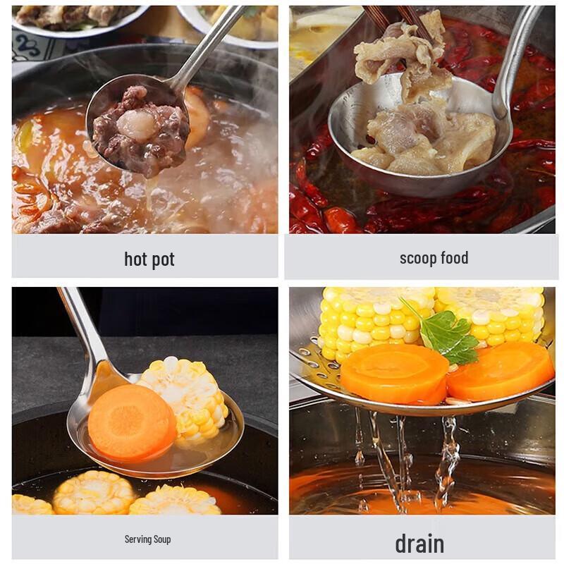 Maxcook Stainless Steel Hotpot Ladle & Slotted Spoon Set