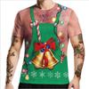 Funny Christmas T-Shirt Men Top 3D Muscle Print Tee Short Sleeve O Neck Streetwear Male Oversized Shirts Casual Harajuku Clothes