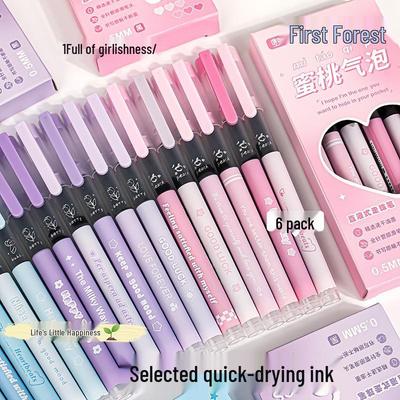 Ручка-роллер Macaron Color Quick-Dry 0,5 мм - Большая емкость, Черные чернила