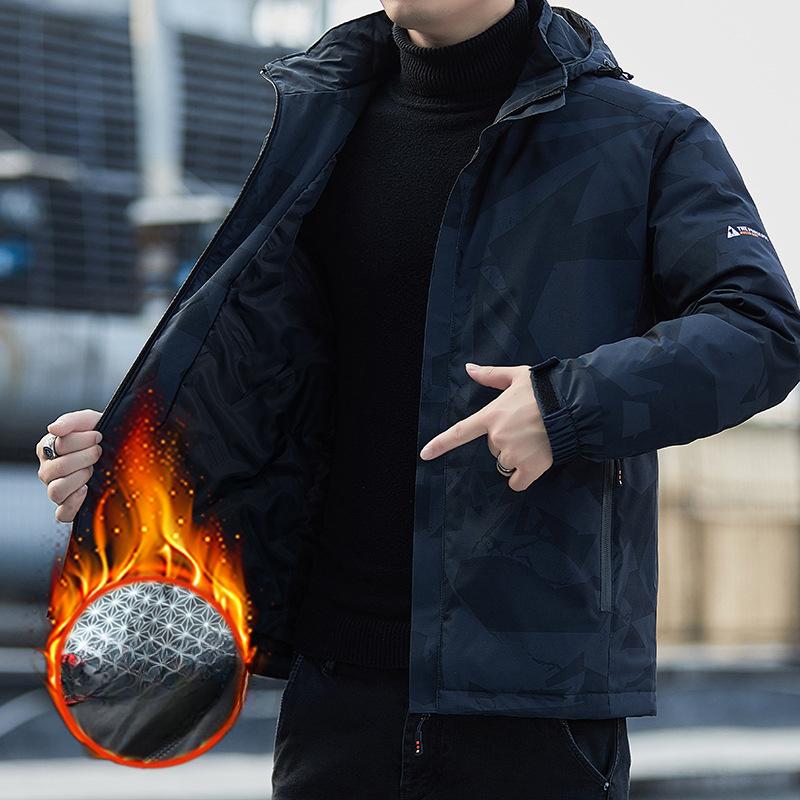 Куртка мужская со съемным капюшоном, зимняя флисовая утолщенная ветрозащитная водонепроницаемая походная куртка