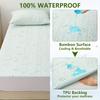 1p Cooling Bamboo Fiber Fitted Sheet, Breathable Mattress Protector Cover  with Deep Pocket for Summer