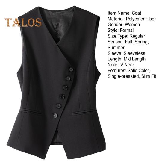 Женский жилет, пальто без рукавов, однобортный, на пуговицах, в стиле вестерн, приталенный кардиган, пиджак, однотонный, с V-образным вырезом, формальный, деловой, в стиле леди, жилет