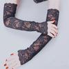 Long Simple Summer Stretch Fingerless Sunscreen Arm Warmers Solid Color Sexy Glove Lace Arm Sleeve