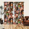 Bohemian Farmhouse Animals Printed Curtain Durable Doorway Drapes with Tie Back for Living Room Machine Washable Vintage Drapes