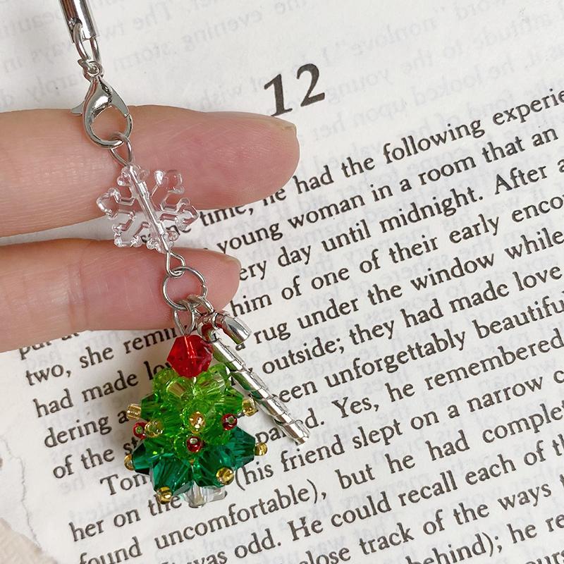 Трендовый брелок для ключей в стиле Y2K 'Рождественская елка' Милый брелок-подвеска с кисточкой в виде звезды Эстетичный девичий шнурок для телефона в стиле Ins Шармы для сумки Рождественский подарок