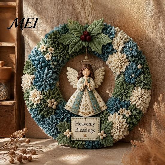 Thoughtful Christmas Gifts for Her 3D Fabric Wreath Poke Art Kit Adults, Craft Winter Holiday Hobby Kits Kit, Santa Snowman Design, Beginner-Friendly