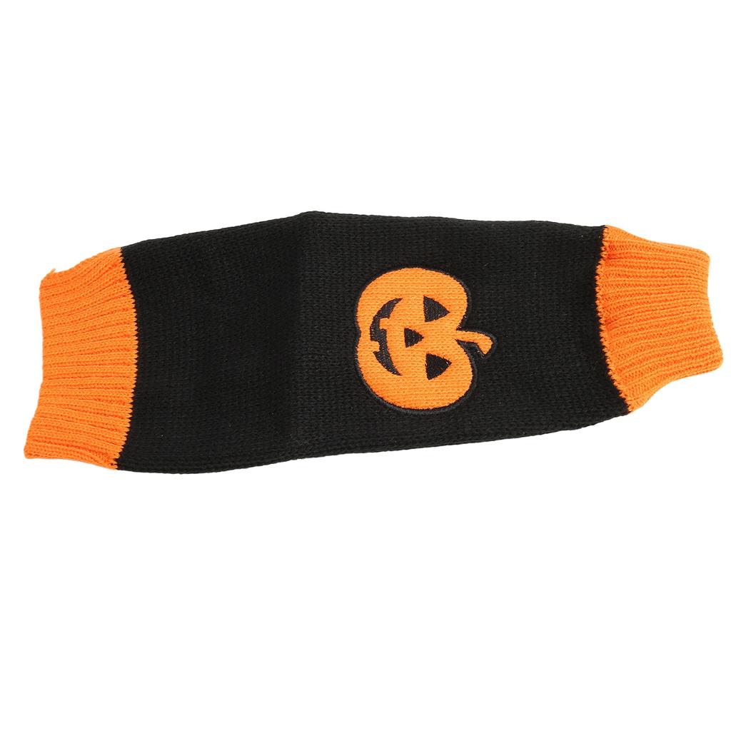Pet Halloween Sweater Warm Stretchy High Collar Cute Pet Pumpkin Pullover Clothes for Dog Cat