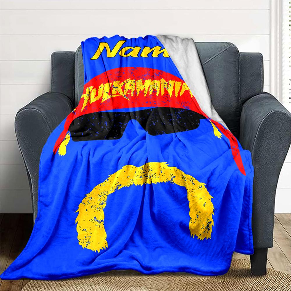 Customiz Name Personality Hulk Hogan Blanket Soft &Warm Sofa Office Bed Travel Lunch Break Blanket, Gift Suitable All Seasons