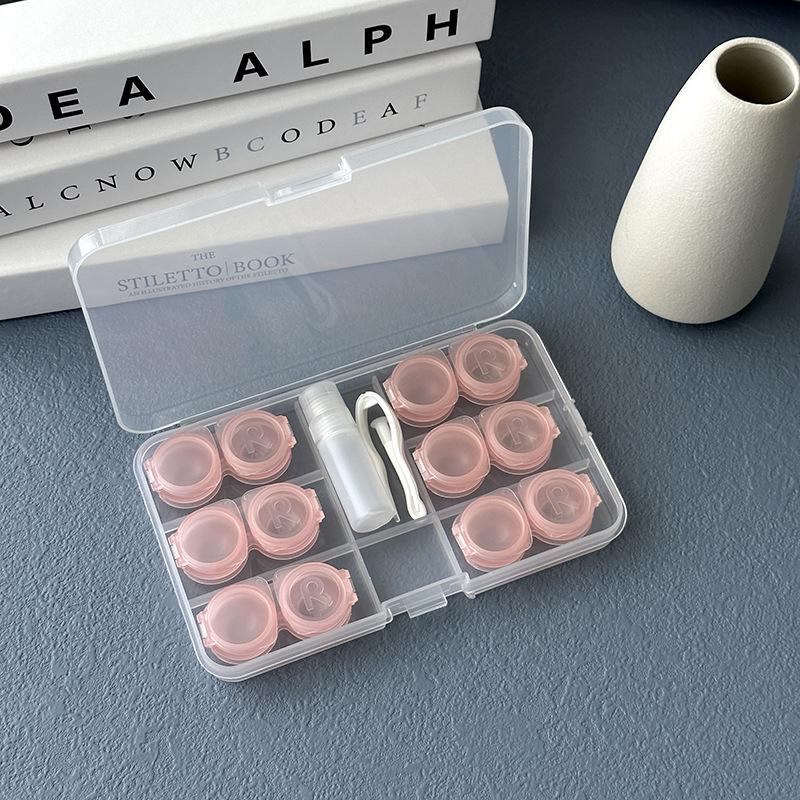 6 Pair Contact Lens Case Contact Lens Storage Box Portable Travel Contact Lenses Case Soak Container Lenses Box for Beauty Pupil