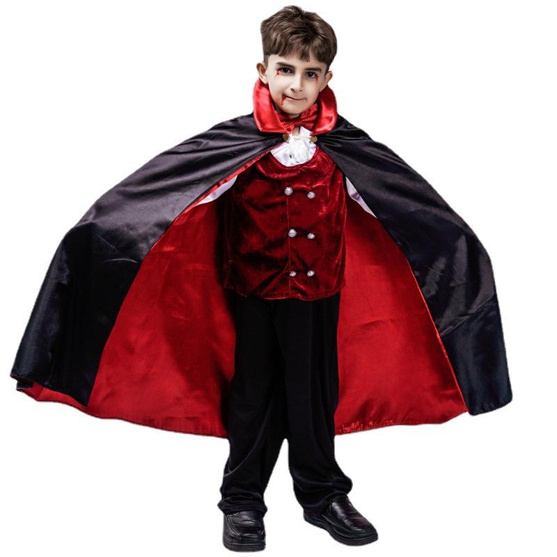 Children's Halloween horror vampire costume, little boy vampire stage show cosplay costume