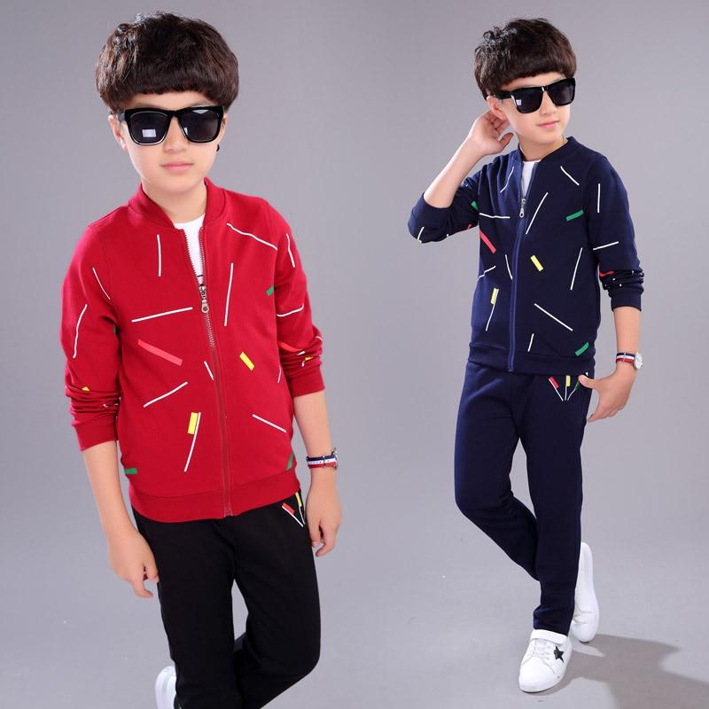 Комплект одежды для больших мальчиков, осенне-зимний хлопковый спортивный костюм из 2 предметов с героями мультфильмов для маленьких мальчиков, детский повседневный костюм, комплект детской одежды