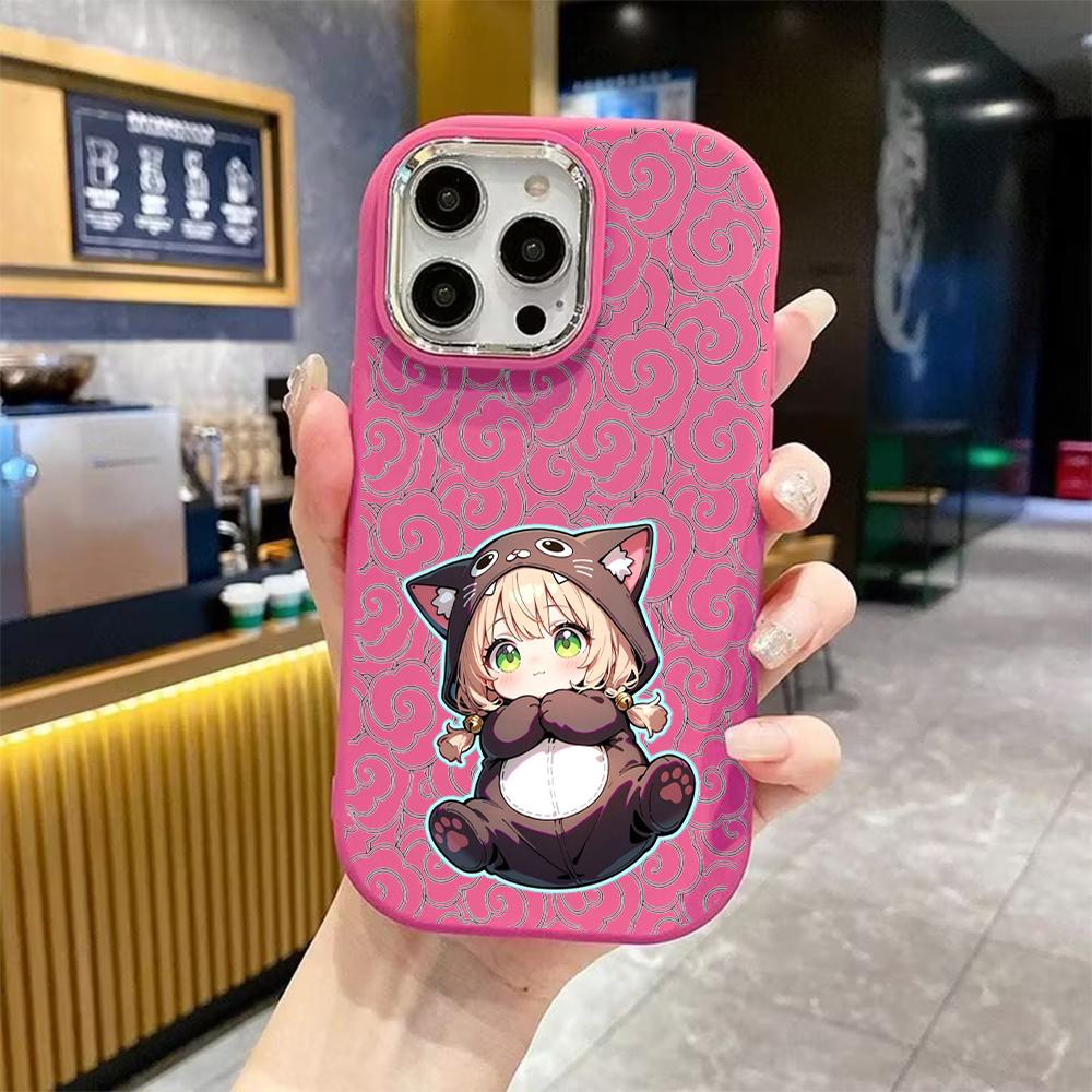Phone Case: 2D flat design suitable for iPhone 18 17 16 15 14 13 Pro protective case, couple style, onesie girl, Christmas and Halloween gifts