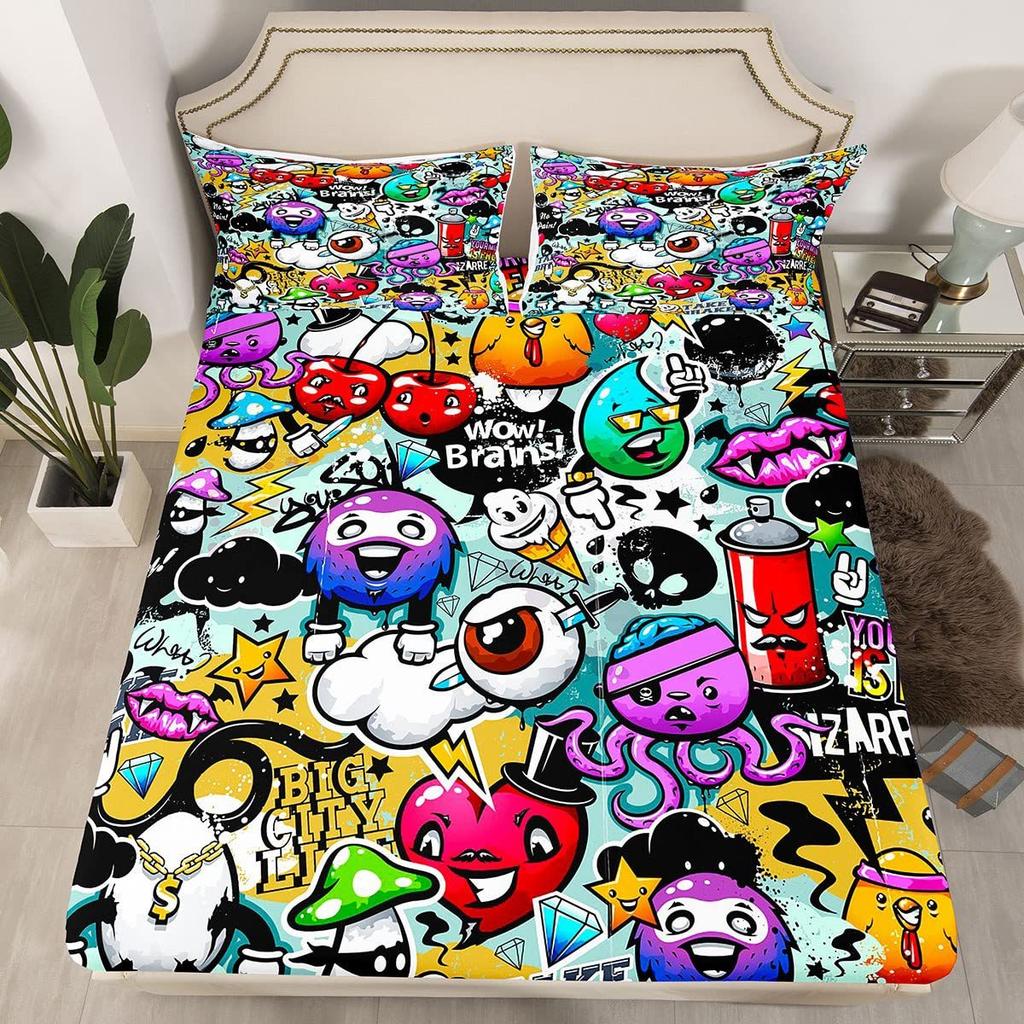 Матрас с мультяшным рисунком лягушки, трехкомпонентный комплект постельного белья с цифровой печатью, для взрослых и детей