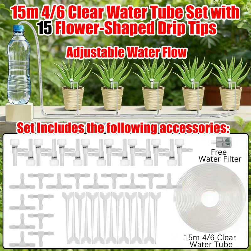 2-20M Garden Drip Irrigation Kit  Adjustable Valve Drip Watering Device 4/7mm Hose  Potted Plant Micro Dripper Greenhouse