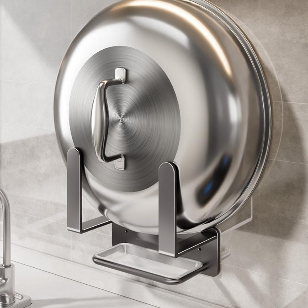 1 шт. Органайзер-подставка для крышек кастрюль, настенный, для крышек кастрюль с поддоном, для дверцы кухонного шкафа, для хранения противней, сковород, подносов