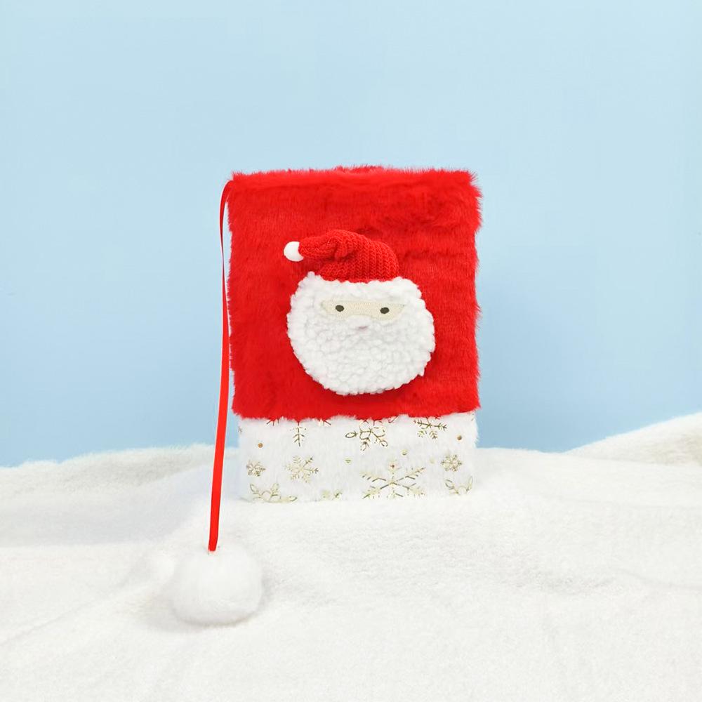 Креативный плюшевый блокнот на Рождество: Мультяшный журнал с горизонтальной линовкой