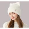 Girls' Cute Cat's Ears (Steamed Cat-ear Shaped Bread) In Winter Thickened Ear Protection Knitted Hat Versatile Solid Wool Hat