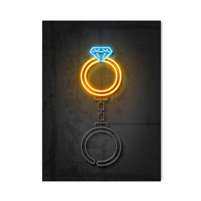 Неоновый эффект мотоциклетного шлема музыкальная кинозвезда холст картина постер и принты настенное искусство картина для бара украшение дома