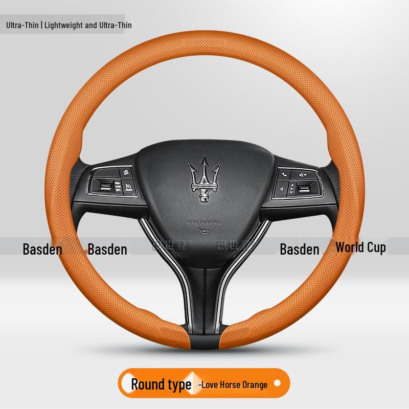Maserati Grecale, Levante, and Ghibli Ultra-Thin Genuine Leather Steering Wheel Cover
