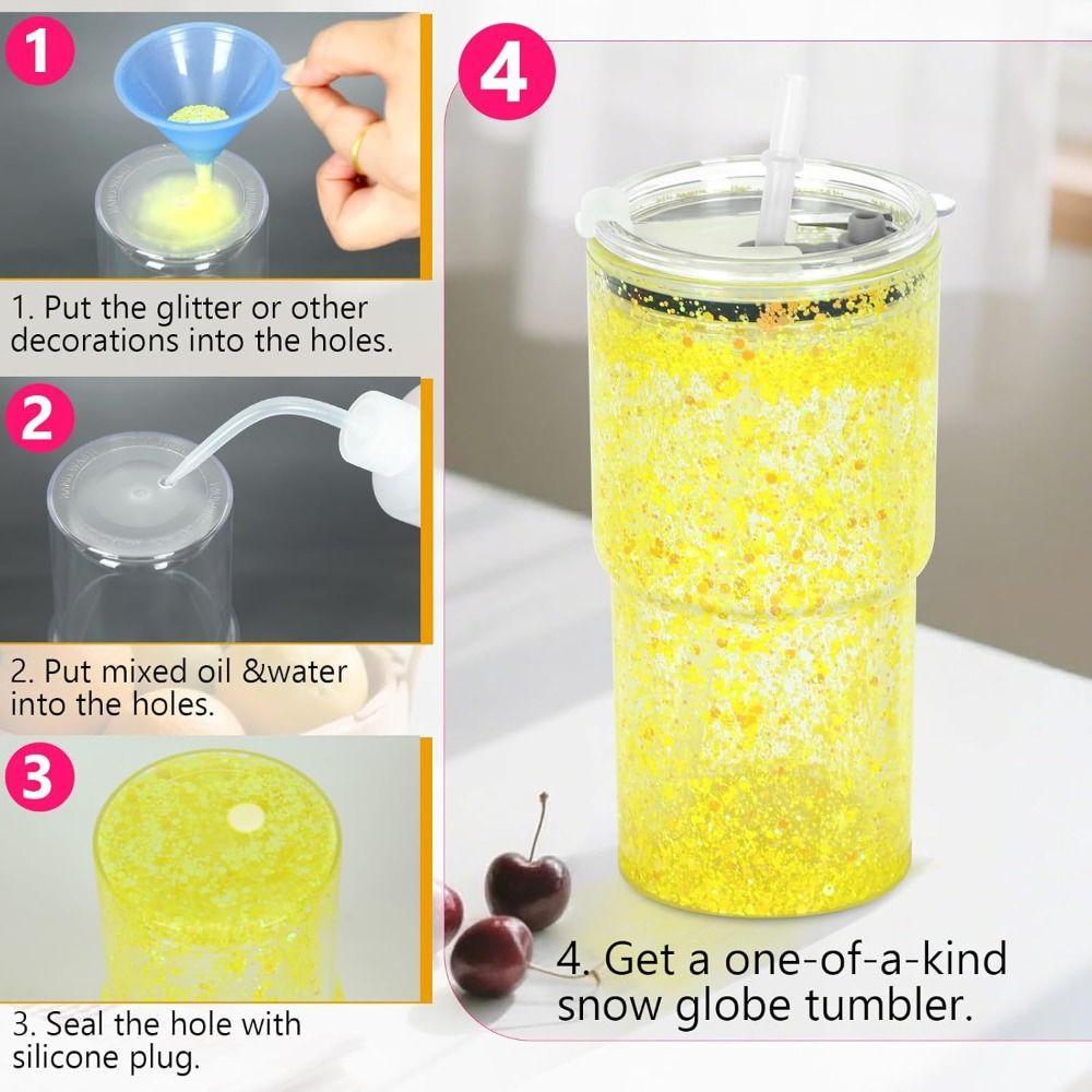 Gift 18oz Capacity Mason Jar Cups Reusable Double Layers Water Bottles Break-Resistant Snow Globe Tumbler Holiday Gifts